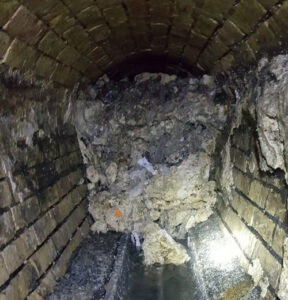 fatberg with sanitary waste and cooking fat